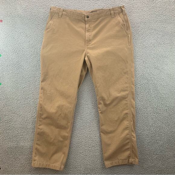 Carhartt Relaxed Fit Twill 5-Pocket Work Dark Khaki Pants Men's   -  Size:   42 - Picture 1 of 16